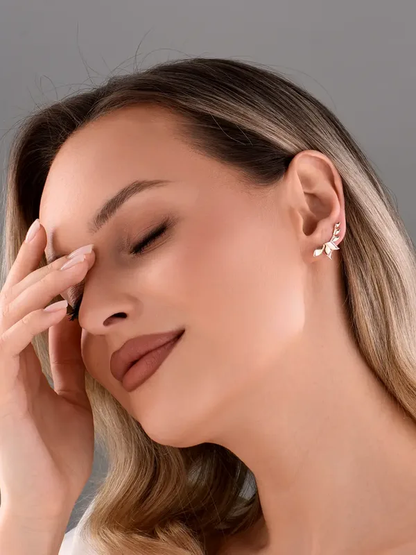 Серьги-зажимы из серебра, золочение