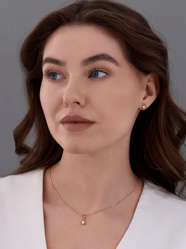 Подвеска из серебра с фианитом, золочение