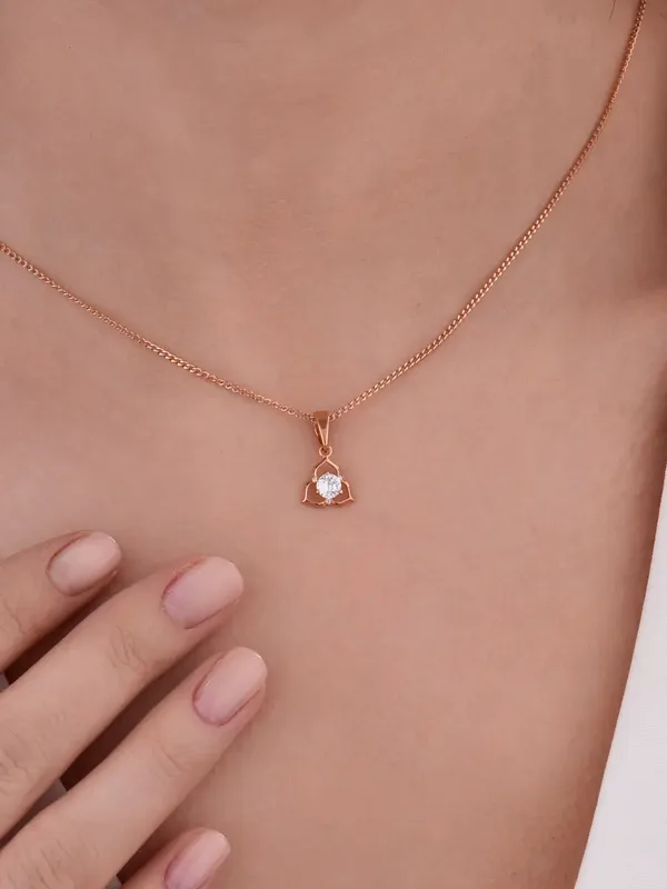 Подвеска из серебра с фианитом, золочение
