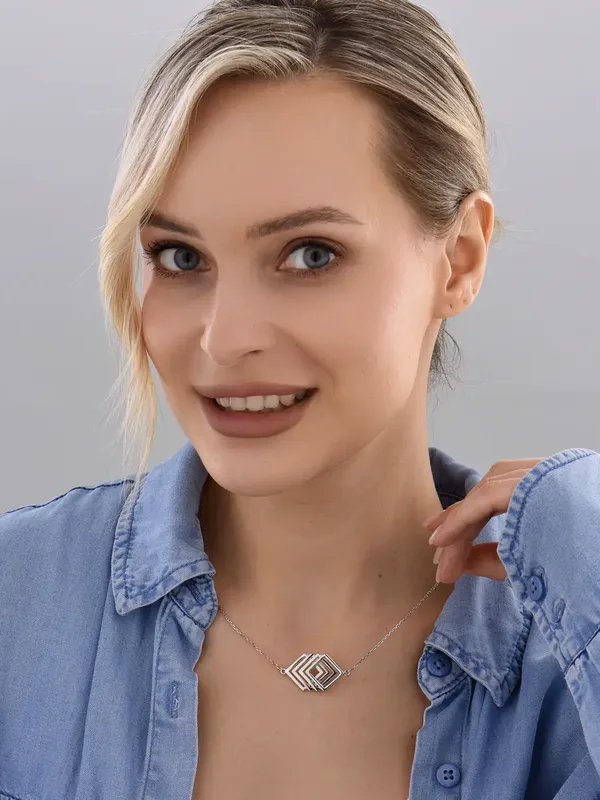 Колье из серебра, родий