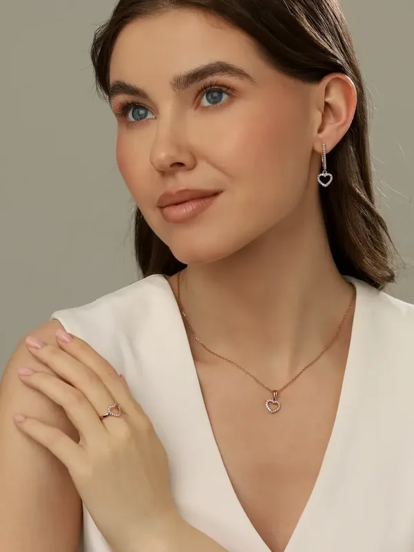 Подвеска из серебра с фианитом, золочение