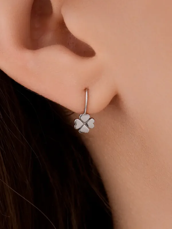 Серьги из серебра, родий