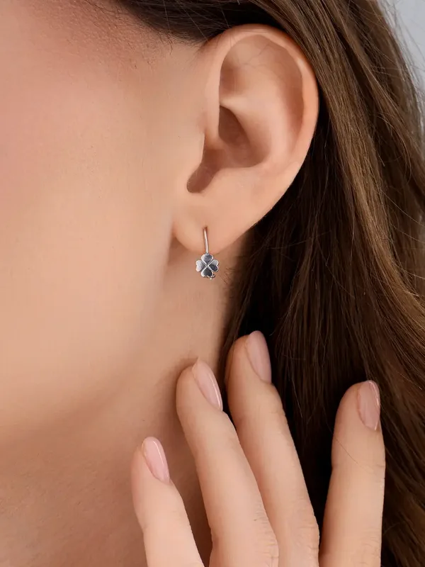 Серьги из серебра, родий