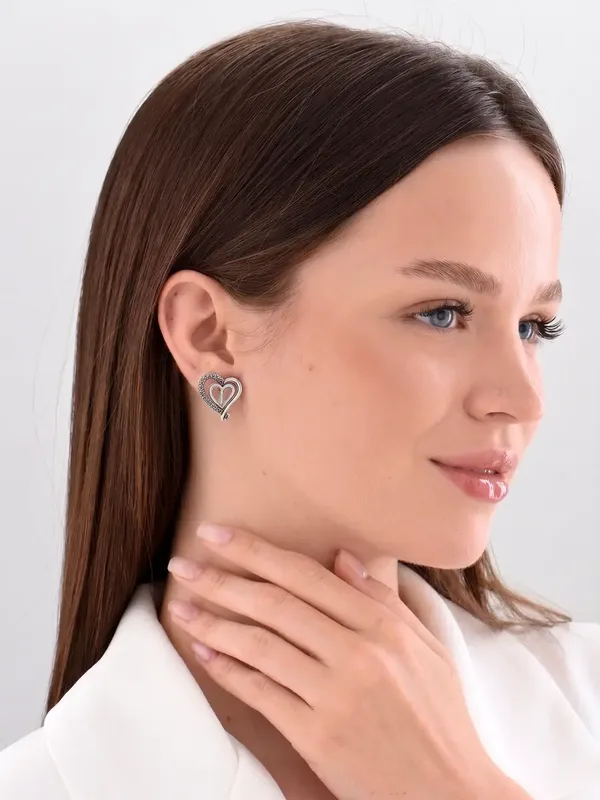 Серьги из серебра с марказитом, оксид