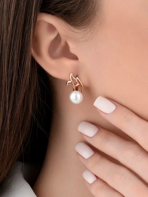 Серьги из серебра с жемчугом, золочение