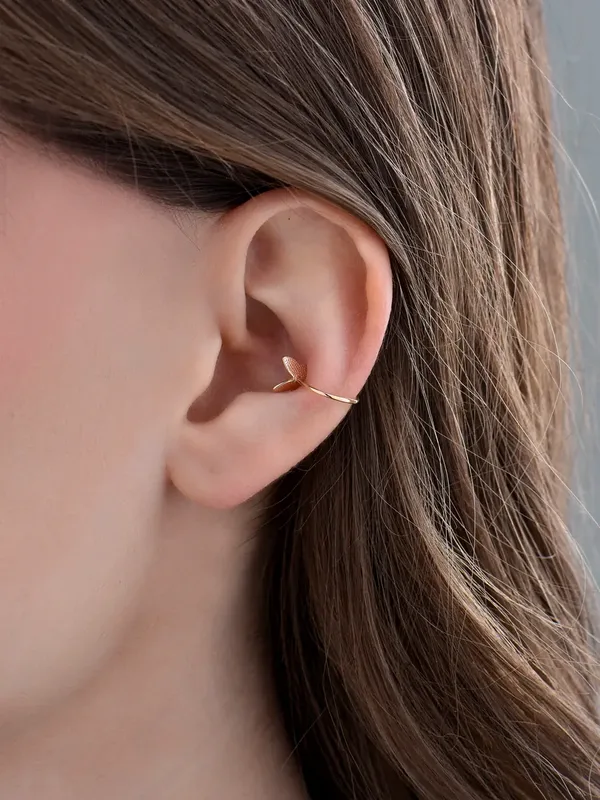 Серьга из серебра, золочение