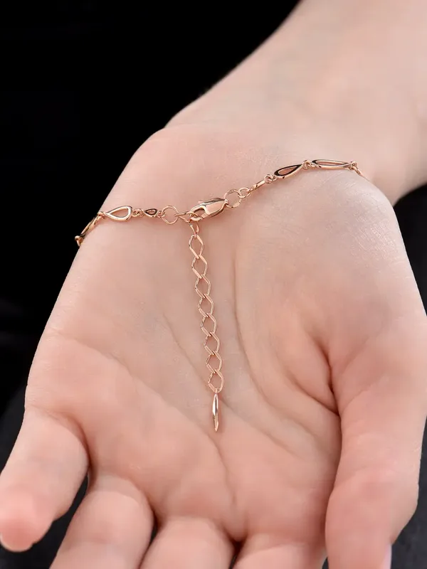 Браслет из серебра с фианитом, золочение