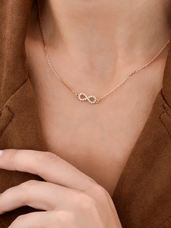 Колье из серебра с фианитом, золочение