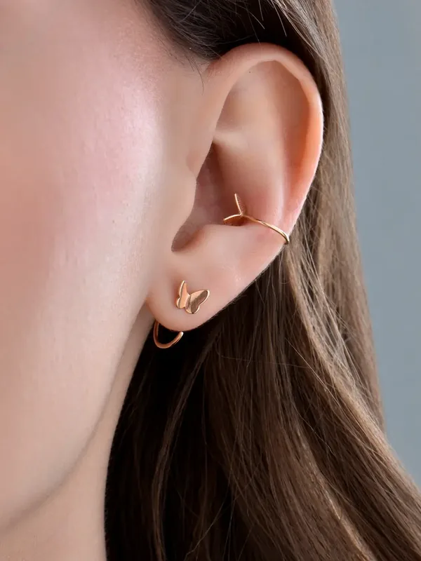 Серьги-зажимы из серебра, золочение