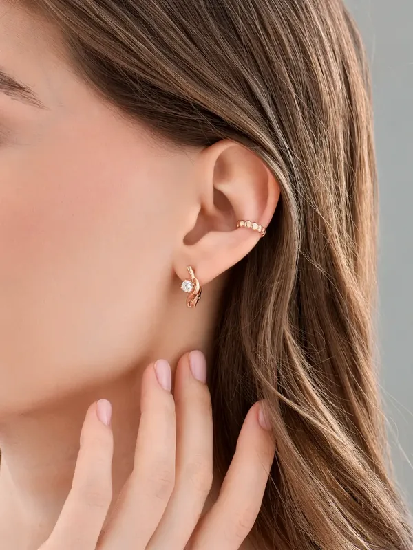 Серьга из серебра, золочение