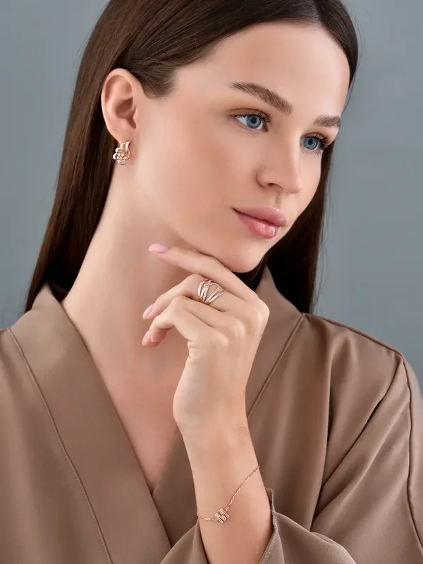 Браслет из серебра с фианитом, золочение