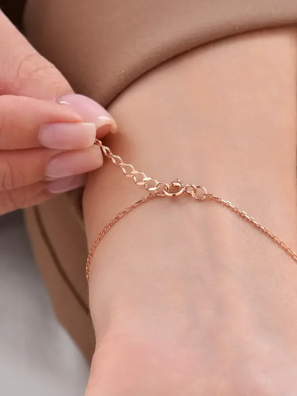 Браслет из серебра с фианитом, золочение