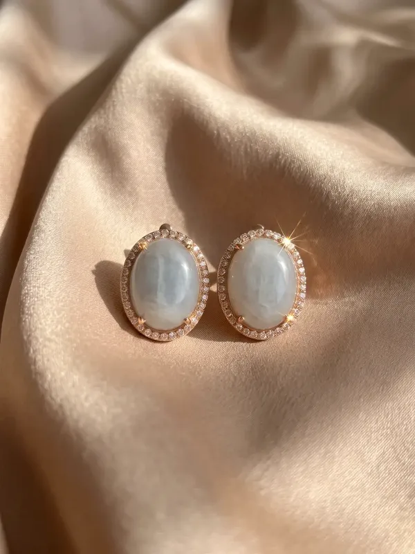 Серьги из серебра с с аквамарином и фианитом, золочение